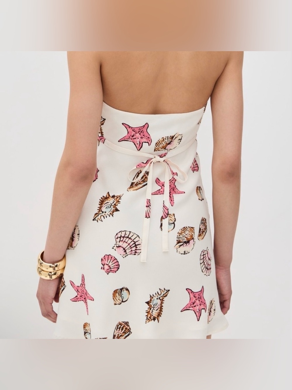 Reformation Delanie Women's Halter Dress Size XSmall Seashell White Beach Mini - Picture 2 of 6